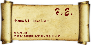 Homoki Eszter névjegykártya